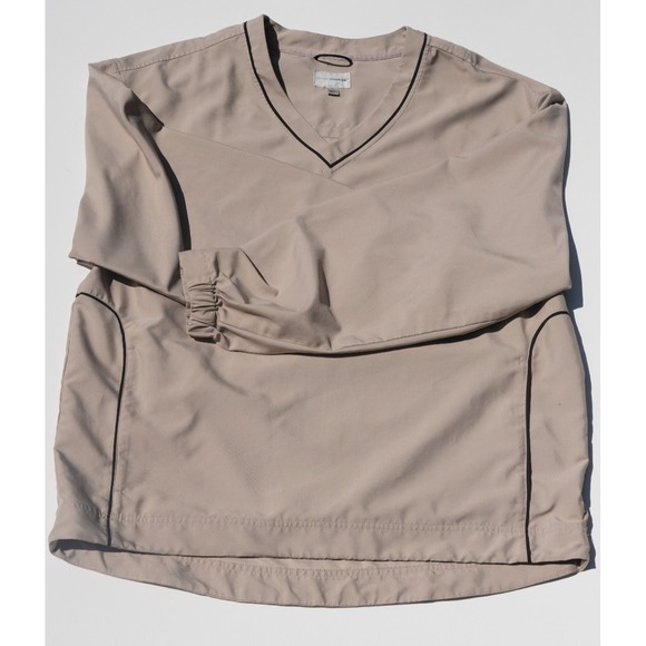 Cutter & Buck Men's Golf Windbreaker Pullover Beige Tan V-Neck Jacket Size L - Picture 9 of 11